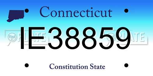 IE38859 Connecticut License Plate