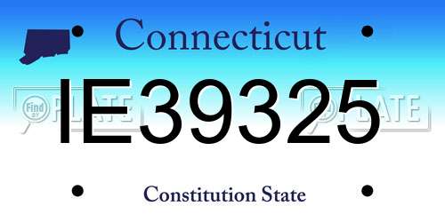 IE39325 Connecticut License Plate