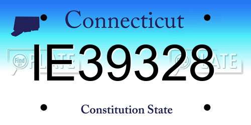IE39328 Connecticut License Plate