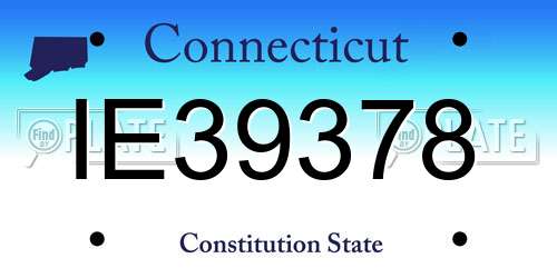 IE39378 Connecticut License Plate