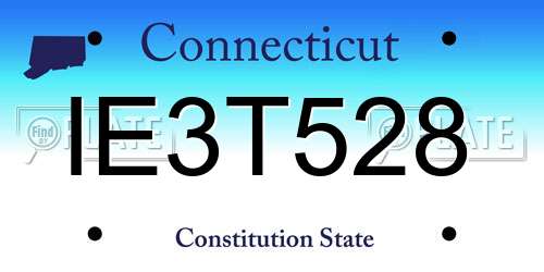 IE3T528 Connecticut License Plate