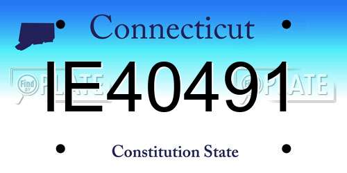 IE40491 Connecticut License Plate