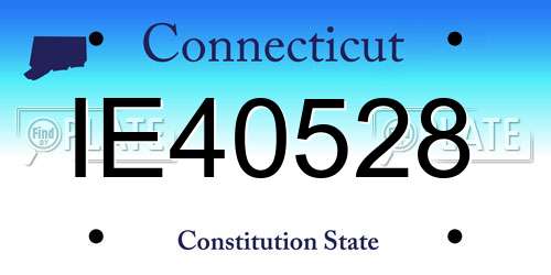 IE40528 Connecticut License Plate
