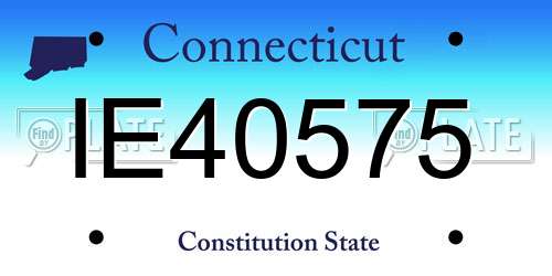 IE40575 Connecticut License Plate
