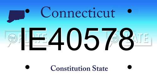 IE40578 Connecticut License Plate