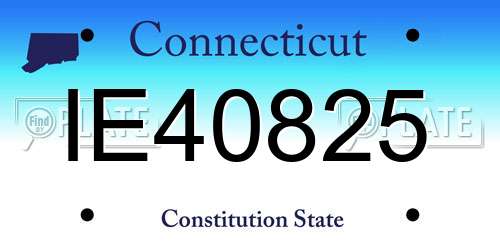 IE40825 Connecticut License Plate