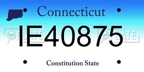 IE40875 Connecticut License Plate