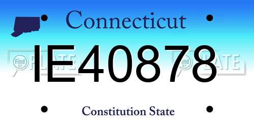 IE40878 Connecticut License Plate
