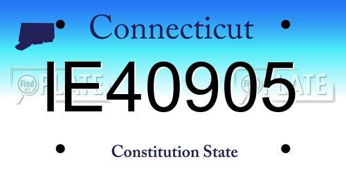 IE40905 Connecticut License Plate