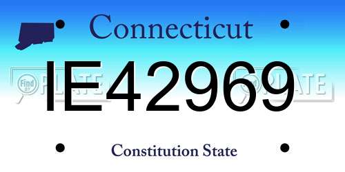 IE42969 Connecticut License Plate