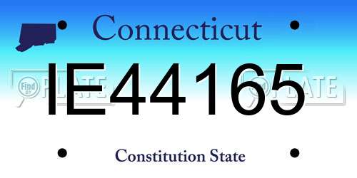 IE44165 Connecticut License Plate