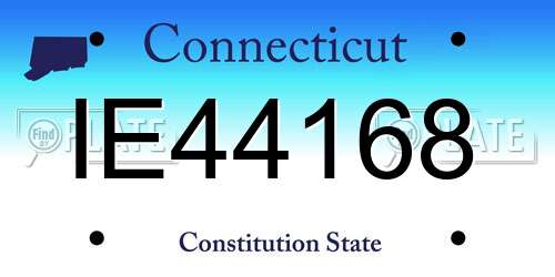 IE44168 Connecticut License Plate