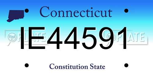 IE44591 Connecticut License Plate
