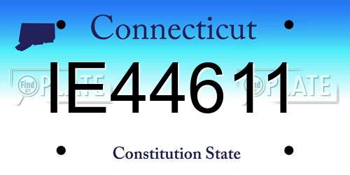 IE44611 Connecticut License Plate
