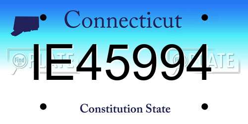 IE45994 Connecticut License Plate