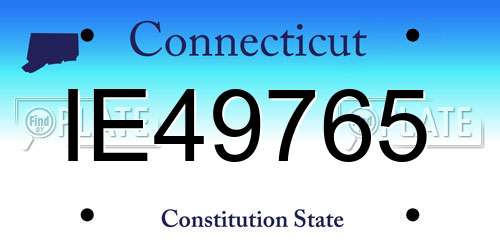 IE49765 Connecticut License Plate