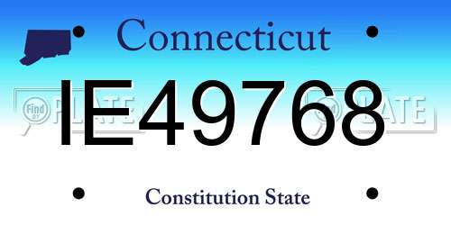 IE49768 Connecticut License Plate