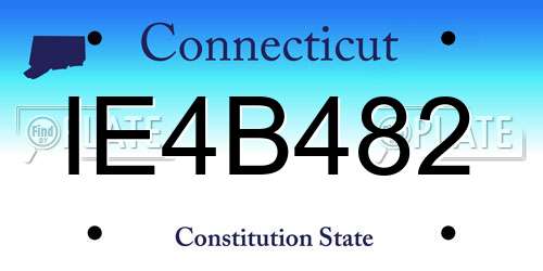 IE4B482 Connecticut License Plate