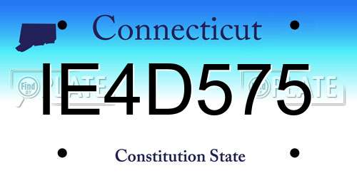 IE4D575 Connecticut License Plate