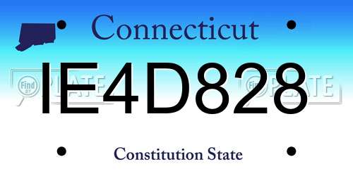 IE4D828 Connecticut License Plate