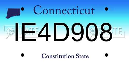 IE4D908 Connecticut License Plate