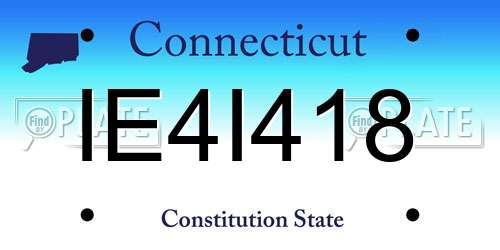 IE4I418 Connecticut License Plate