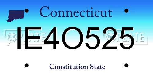 IE4O525 Connecticut License Plate