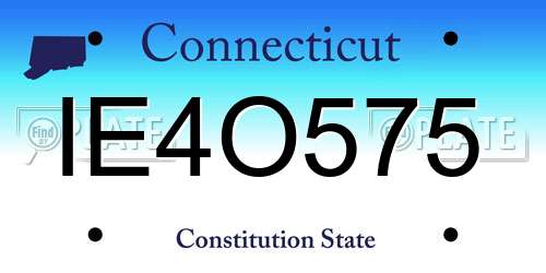 IE4O575 Connecticut License Plate