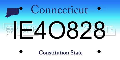 IE4O828 Connecticut License Plate