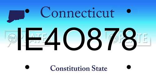 IE4O878 Connecticut License Plate