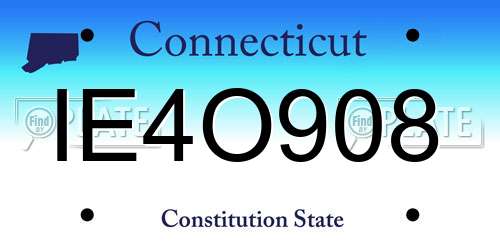 IE4O908 Connecticut License Plate
