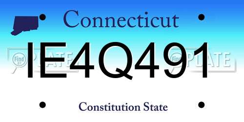 IE4Q491 Connecticut License Plate