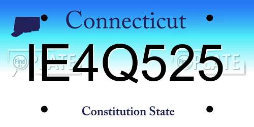 IE4Q525 Connecticut License Plate