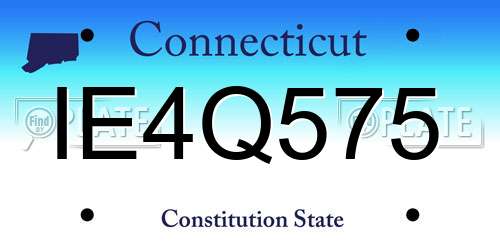 IE4Q575 Connecticut License Plate