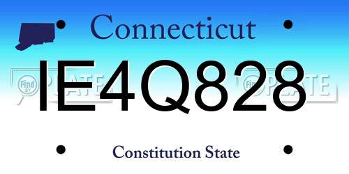 IE4Q828 Connecticut License Plate