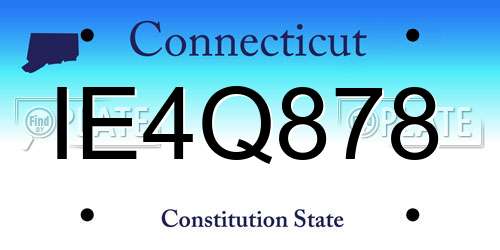 IE4Q878 Connecticut License Plate