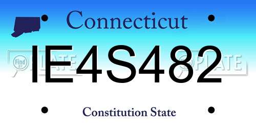 IE4S482 Connecticut License Plate