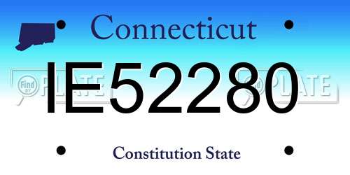 IE52280 Connecticut License Plate