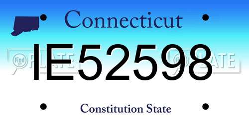 IE52598 Connecticut License Plate