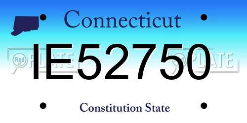 IE52750 Connecticut License Plate