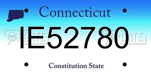 IE52780 Connecticut License Plate