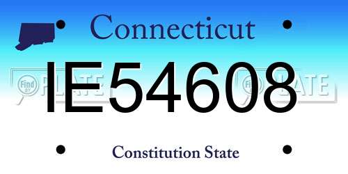 IE54608 Connecticut License Plate