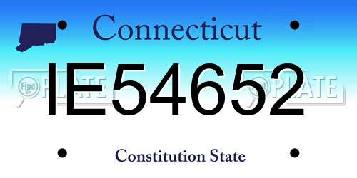 IE54652 Connecticut License Plate