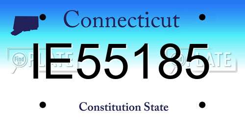 IE55185 Connecticut License Plate