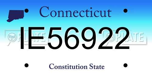 IE56922 Connecticut License Plate