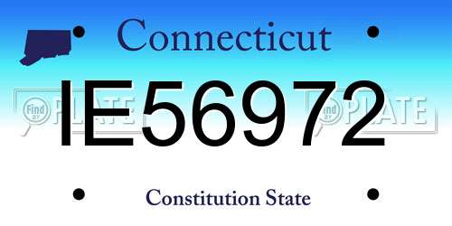IE56972 Connecticut License Plate