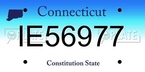 IE56977 Connecticut License Plate
