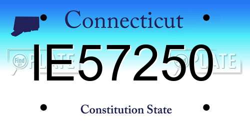 IE57250 Connecticut License Plate