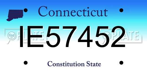 IE57452 Connecticut License Plate