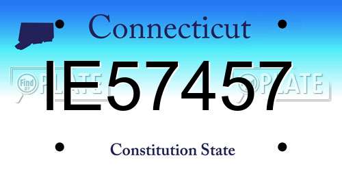 IE57457 Connecticut License Plate